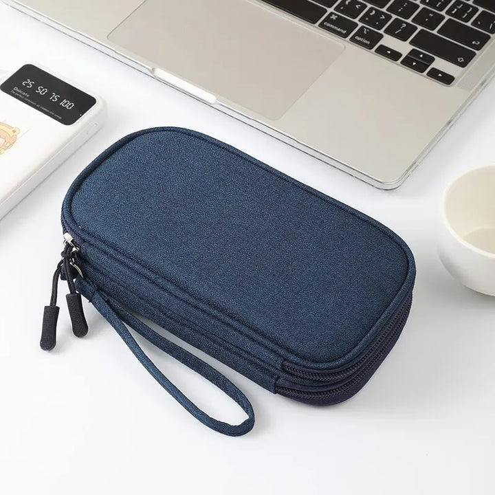 1Pc Pink/Grey/Black/Navy Travel Portable Digital Product Storage Bag USB Data Cable Organizer Headset Charging Treasure Box Bag-Voyage Nomade